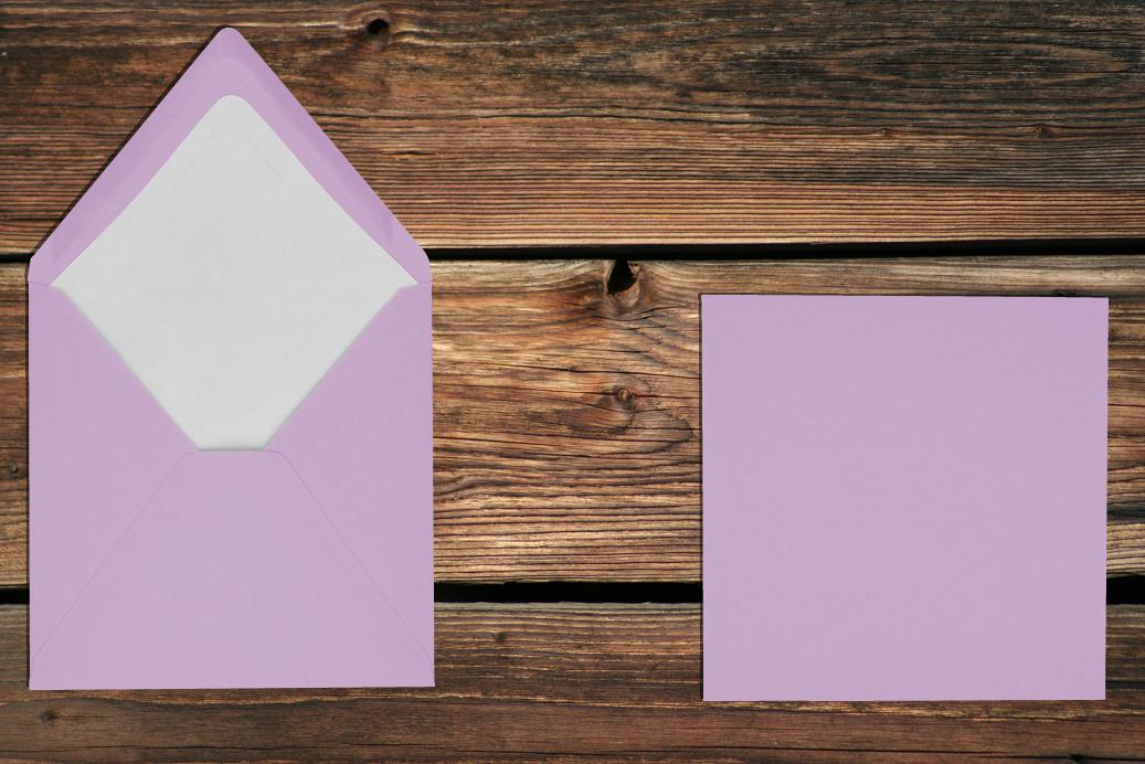 Briefhüllen mit Seidenfutter 164x164 mm Nassklebend Orchidee gerippt 100 g/qm